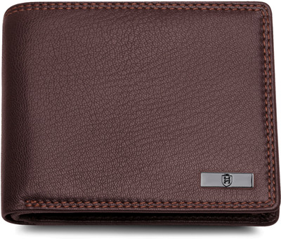 HORNBULL Men Casual Brown Genuine Leather Wallet(7 Card Slots)