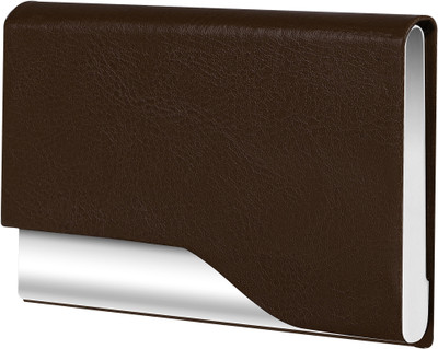 PARTH ENTERPRISE Men & Women Casual Brown Artificial Leather Card Holder(10 Card Slots)