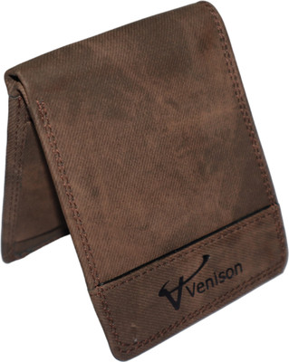 VENISON Men Casual, Evening/Party, Formal, Trendy Brown Artificial Leather Wallet(5 Card Slots)