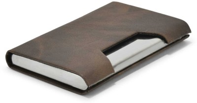 LOOPA Men Formal Brown Aluminium Card Holder(6 Card Slots)