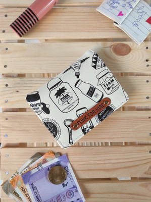 FUNK FOR HIRE Men & Women Casual White Artificial Leather Wallet(6 Card Slots)