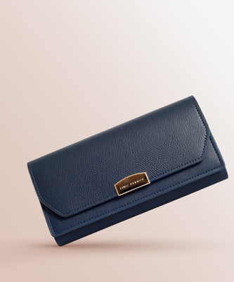 LINO PERROS Women Blue Artificial Leather Wallet(12 Card Slots)