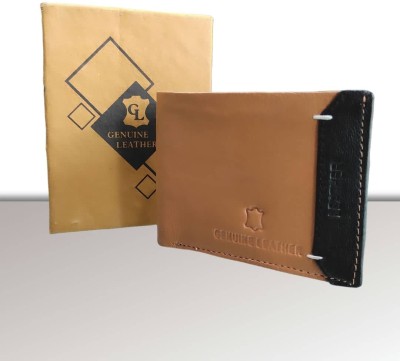 DN Decor Men Ethnic, Casual, Formal, Travel Tan, Black, White Genuine Leather Wallet(3 Card Slots)