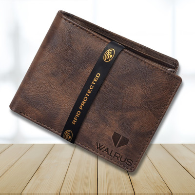 Walrus Men Formal Brown Artificial Leather Wallet(4 Card Slots)