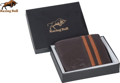 Razing Bull Men Casual Maroon Genuine Leather Wallet(6 Card Slots)