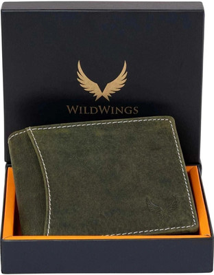WILDWINGS Men Trendy, Evening/Party, Casual, Formal Green Genuine Leather Wallet(8 Card Slots)