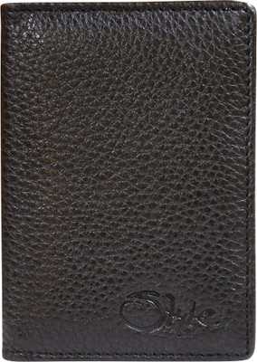Kan Men & Women Casual Black Genuine Leather Card Holder(6 Card Slots)