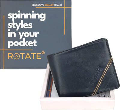 ROTATE Men Casual, Formal, Evening/Party Black Artificial Leather Wallet(5 Card Slots)