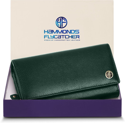 Hammonds Flycatcher Women Formal, Casual, Evening/Party Green Genuine Leather Wallet(9 Card Slots)