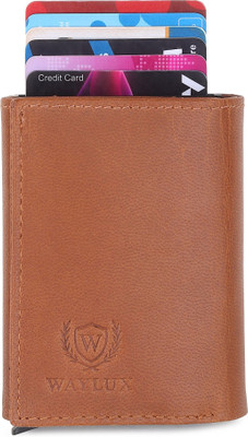 Waylux Men Formal Tan Genuine Leather Wallet(8 Card Slots)