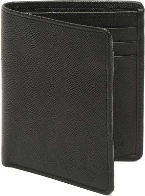 LOUIS STITCH Men Casual Black Genuine Leather Wallet(5 Card Slots)