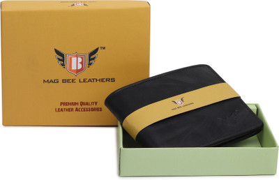MAG BEE LEATHERS Men Casual, Evening/Party, Formal, Trendy, Travel Black Artificial Leather Wallet(6 Card Slots)