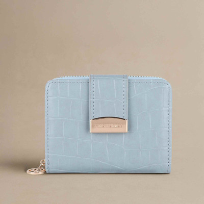LINO PERROS Women Casual Blue Artificial Leather Wallet(6 Card Slots)