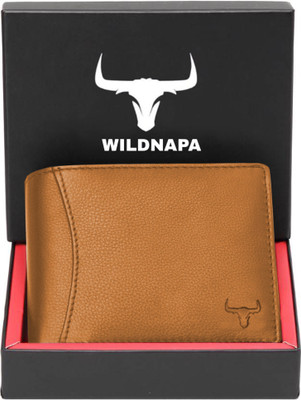 WILD NAPA Men Tan Genuine Leather Wallet(8 Card Slots)