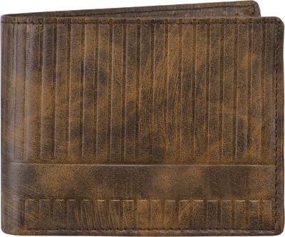 Karma Focus Men Brown Genuine Leather Wallet(3 Card Slots)