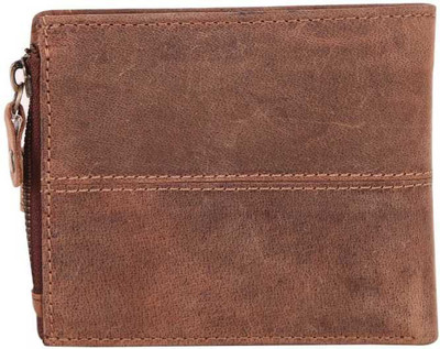 zaphod Men Formal, Casual, Travel, Trendy Brown Genuine Leather Wallet(3 Card Slots)