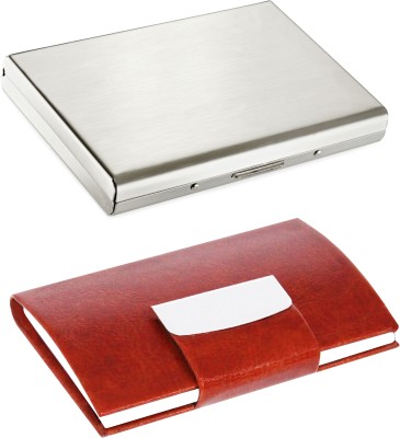 OFIXO 6 Card Holder(Set of 2, Silver)