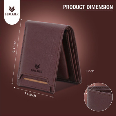 Foxlayer Men Casual, Ethnic, Evening/Party, Trendy, Formal Brown Artificial Leather Wallet(8 Card Slots)