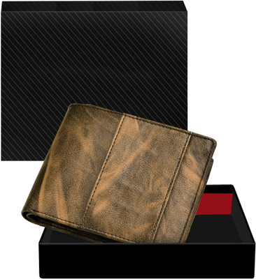 EXCLUCITY Men Casual, Evening/Party, Formal Brown, Green Artificial Leather Wallet(5 Card Slots)