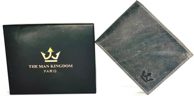 THE MAN KINGDOM PARIS Men Travel, Trendy, Evening/Party, Casual, Formal Grey Genuine Leather Wallet(8 Card Slots)