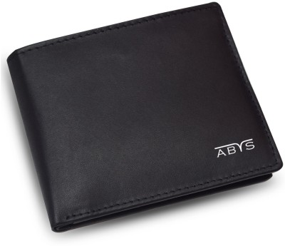 ABYS Men Casual, Ethnic, Evening/Party, Formal, Travel, Trendy Black Genuine Leather Wallet(6 Card Slots)