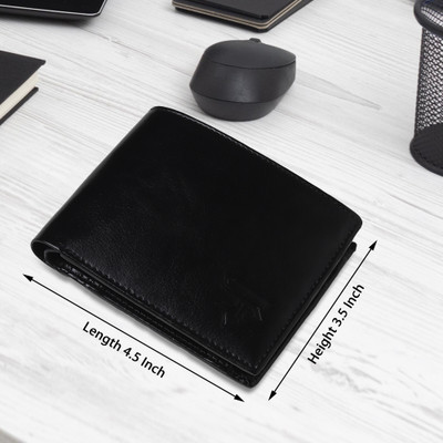 SCRUMBLER Men Casual Black Artificial Leather Wallet(3 Card Slots)