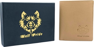 WOLF PRIDE Men Gold Genuine Leather Wallet(11 Card Slots)