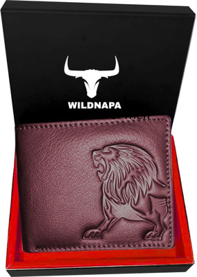 WILD NAPA Men Maroon Genuine Leather Wallet(8 Card Slots)