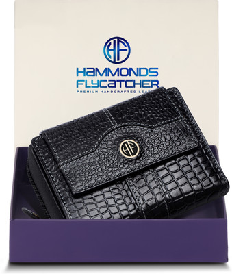 Hammonds Flycatcher Women Formal, Casual, Evening/Party Black Genuine Leather Wallet(17 Card Slots)