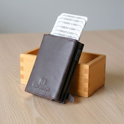 Men Mania Men Trendy, Casual, Travel, Evening/Party, Formal, Ethnic Brown Genuine Leather Card Holder(11 Card Slots)