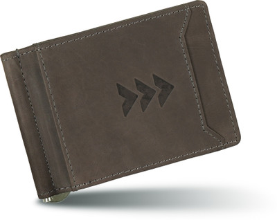 Gilmore Oak Men Travel Brown Genuine Leather Money Clip(10 Card Slots)