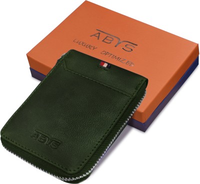 ABYS Men & Women Casual, Evening/Party, Formal, Travel, Trendy Green Genuine Leather Card Holder(10 Card Slots)