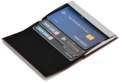 LOOPA Men Formal Tan Aluminium Card Holder(6 Card Slots)