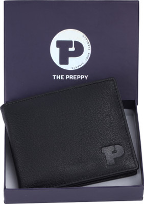 THE PREPPY Men Casual Black Genuine Leather Wallet(3 Card Slots)