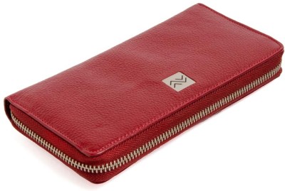 MUSOMODA Women Formal Red Genuine Leather Wallet(8 Card Slots)