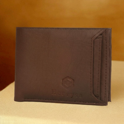 Herryza Men Casual Brown Artificial Leather Wallet(6 Card Slots)