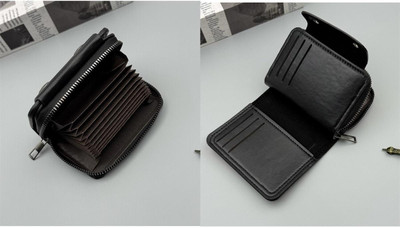 TPJ Mart Men & Women Casual Multicolor, Black, Brown Genuine Leather Card Holder(11 Card Slots)