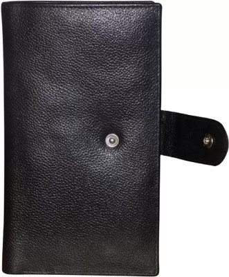EL DZINE Women Black Genuine Leather Wrist Wallet(8 Card Slots)