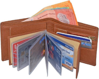 VIAZ VENTURES Men Tan Artificial Leather Wallet(8 Card Slots)