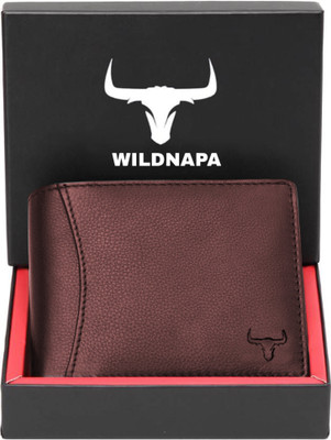 WILD NAPA Men Maroon Genuine Leather Wallet(8 Card Slots)