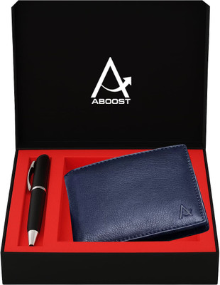ABOOST Men Casual, Formal Blue Genuine Leather Wallet(6 Card Slots)