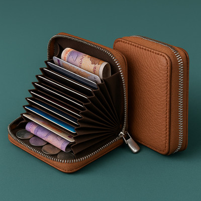 VEMILIO Men & Women Casual, Evening/Party, Formal, Travel, Trendy Tan Artificial Leather Wallet(11 Card Slots)