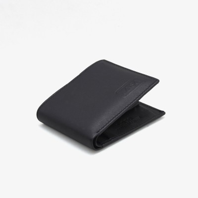 Lasa Men Casual Black Genuine Leather Wallet(3 Card Slots)