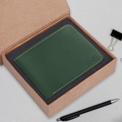 thewalletstore Men Casual Green Artificial Leather Wallet(4 Card Slots)