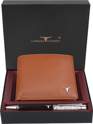URBAN FOREST Men Casual Tan Genuine Leather Wallet(8 Card Slots)