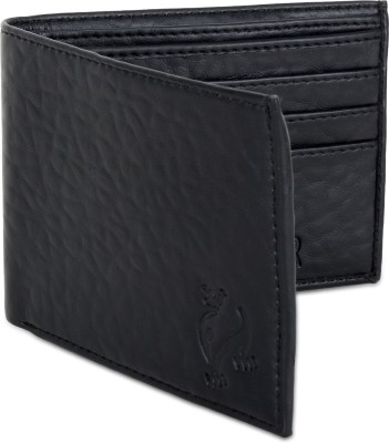 White Bear Men Casual, Formal, Evening/Party Black Artificial Leather Wallet(6 Card Slots)