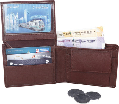 Nice Purse Men Brown Artificial Leather Wallet(3 Card Slots)