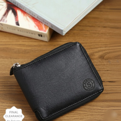 SAMMO CRAFT Men Travel Black Artificial Leather Money Clip(5 Card Slots)