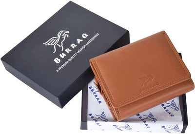 burraq Women Casual Tan Genuine Leather Wallet(6 Card Slots)