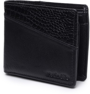 MATIN Life Men Trendy Black Genuine Leather Wallet(7 Card Slots)